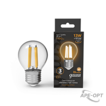 Изображения товара Лампа светодиодная Filament Шар 13W 1100lm 2700К Е27 LED 1/10/50 | 105802113 | Gauss