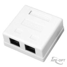 Изображения товара Розетка компьютерная 2-порта RJ-45(8P8C), категория 5е, внешняя | 03-0151 | REXANT