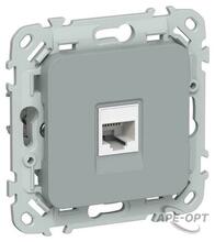 Изображения товара FLITE Розетка компьютерная RJ45 кат.6 UTP РК6-1-0-ФлС серый | FI-K12-2-K03 | IEK