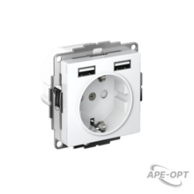 Изображения товара AtlasDesign Лотос Розетка 16А с 2 USB A+A, 5В/2,4А, 2х5В/1,2А, механизм | ATN001330 | SE