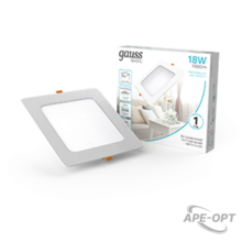 Изображения товара Светильник Basic Downlight квадрат 18W 1600lm 4000K 170-260V IP20 170*26 белый LED 1/60 | 9031420218 | Gauss