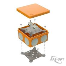 Изображения товара Коробка огнестойкая для о/п двухкомпонентная 60-0300-FR2.5-4 Е15-Е120 100х100х50 IP66 4p, 2.5 мм.кв.| 60-0300-FR2.5-4 | Промрукав