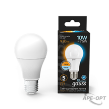 Изображения товара Лампа светодиодная LED 10Вт E27 220В 2700К/4100К СТС A60 | 102502110-T | Gauss