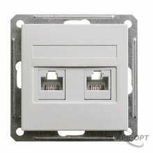 Изображения товара W59 Белый Розетка 2-ая ТЛФ + компьютерная 5е (RJ11+RJ45) | RSI-251TK5E-1-86 | SE