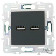 Изображения товара SKANDY Розетка USB A+A 3,1А SK-R15G графит | SK-U21-D31-K53 | IEK