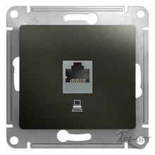Изображения товара Glossa Антрацит Розетка компьютерная RJ45 кат.5E | GSL000781K | SE