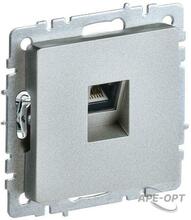 Изображения товара BRITE Розетка компьютерная RJ45 кат.5E РК10-БрА алюминий | BR-K10-1-K47 | IEK
