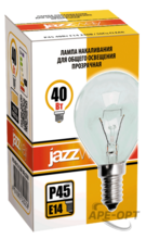 Изображения товара Лампа накаливания ЛОН 40Вт E14 240В P45 clear | 3320256 | Jazzway