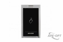 Изображения товара DS-K1101M - Считыватель Mifare карт, дальность считывания: 30-50 мм; поддержка протоколов RS485 и Wiegand (W26/W34); DC12В; 6Вт; -40 °C...+70°C; IP64; размер 132×92.3×20.5мм; пластик.