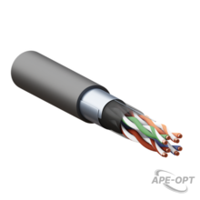 Изображения товара Кабель витая пара TERACOM Cat.5E F/UTP 4 пары solid внешний цвет черный упак