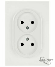 Изображения товара Розетка Arktik 16-2107-01 без заземления двойная 2X2P 16А-250В белый | Б0071681 | ЭРА