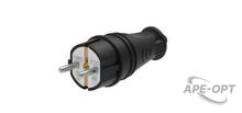 Изображения товара Вилка 2К+З прямая каучуковая 16А/250В IP44 Чёрная MultiSet | MST4001BK | SE