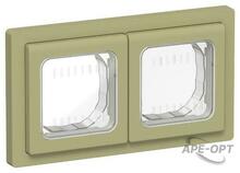 Изображения товара FLITE Рамка 2-местная IP55 Рпро-2-55-ФлО оливковый | FI-M20-32-55-K26 | IEK