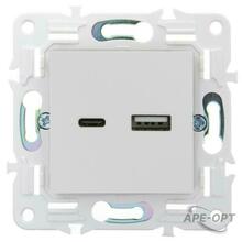 Изображения товара SKANDY Розетка USB A+C 18Вт SK-R13W арктический белый | SK-U22-018-K01 | IEK