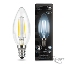 Изображения товара Лампа светодиодная LED 5Вт E14 220В 4100К свеча | 103801205 | Gauss