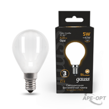 Изображения товара Лампа светодиодная Black LED Filament Шар OPAL E14 5W 420lm 2700K | 105201105 | Gauss