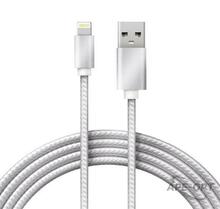 Изображения товара Кабель REXANT USB-Lightning 1 м, серебристая нейлоновая оплетка |18-7051 | REXANT