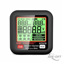 Изображения товара Тестер розеток и УЗО КТ 97D серия PROLINE | 91921 | КВТ