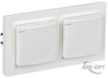 Изображения товара BRITE Розетка с крышкой 16А IP44 РСбш10-3-44-БрБ белый в сб 2шт | BR-R16-16-44-2-K01-F-PRO | IEK