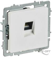 Изображения товара BRITE Розетка компьютерная RJ45 кат.5E РК10-БрАБ арктический белый | BR-K10-1-K91 | IEK