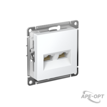 Изображения товара AtlasDesign Лотос Розетка 2-ая компьютерная RJ45+RJ45, кат.5Е, механизм | ATN001385 | SE