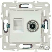 Изображения товара SKANDY Розетка двойная TV+RJ45 кат.5E SK-A14W арктический белый | SK-AK20-1-K01 | IEK