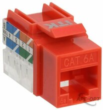Изображения товара Модуль Keystone Jack кат.6A UTP 110 IDC 90град красный | CS1-1C6AU-11-04 | ITK
