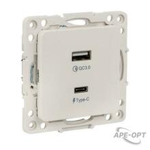 Изображения товара Стокгольм Механизм Розетки с 2USB type-A + type-C белый PROxima | EYR-2USB-type-C | EKF
