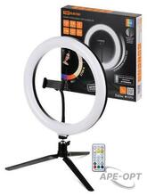 Изображения товара Лампа кольцевая светодиодная 30 см, 16 Вт, 2700-6400 К+RGB, штатив наст., диммер, ПДУ, USB | SQ0373-0303 | TDM