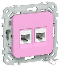 Изображения товара FLITE Розетка 2-ая компьютерная RJ45 кат.5Е UTP РК5е-2-0-ФлПр пурпурный | FI-K22-1-K99 | IEK