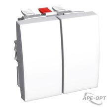 Изображения товара ПЕРЕКЛЮЧАТЕЛЬ 2X-КЛАВИШНЫЙ 16A БЕЛ R9003 | ALB44056 | Schneider Electric