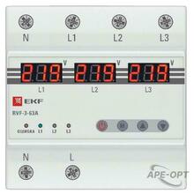 Изображения товара Реле выбора фаз с дисплеем RVF-3-63А PROxima | RVF-3-63a | EKF