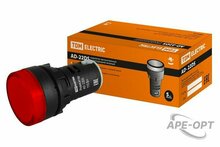 Изображения товара Лампа AD-22DS(LED)матрица d22мм красный 110В AC/DC | SQ0702-0029 | TDM