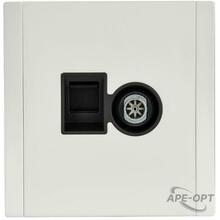 Изображения товара FORTE&PIANO Розетка двойная TV+RJ45 кат.5E FP236M белый | FP-AK20-1-M-K01 | IEK