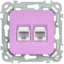 Изображения товара FLITE Розетка 2-ая компьютерная RJ45 кат.5Е UTP РК5е-2-0-ФлПр пурпурный | FI-K22-1-K99 | IEK