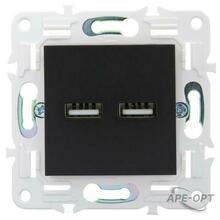 Изображения товара SKANDY Розетка USB A+A 3,1А SK-R15Bl черный | SK-U21-D31-K02 | IEK
