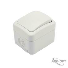 Изображения товара Переключатель проходной Mini OG IP54, о/у, белый | KR-78-0603 | Kranz
