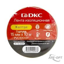 Изображения товара Лента изоляционная ПВХ 15x0,13 10м в рулоне Желтая | PVC151013Y | DKC