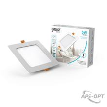 Изображения товара Светильник Basic Downlight квадрат 5W 400lm 4000K 170-260V IP20 95*26 белый LED 1/100 | 9031420205 | Gauss