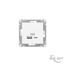 Изображения товара Механизм розетки USB-A+С, белый Эпика EKF | UP1-SOW-USBA+USBC | EKF