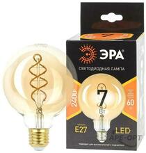 Изображения товара Лампа светодиодная F-LED G95-7W-824-E27 spiral gold (филамент, шар спир зол, 7Вт, тепл, E27) (20/560) | Б0047663 | ЭРА