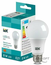 Изображения товара Лампа светодиодная Bulb A60 710lm 4000K E27 | LL-I-A60-8-230-40-E27 | IEK