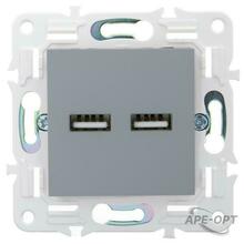 Изображения товара SKANDY Розетка USB A+A 3,1А SK-R15Gr серый | SK-U21-D31-K03 | IEK