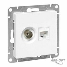Изображения товара Механизм розетки TV+RJ45 (cat5), белый Эпика EKF | UP1-SOW-TV+RJ | EKF
