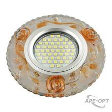 Изображения товара Светильник декор.встр Luciole DLS-L150 GU5.3 GLASSY/GOLD GU5.3 доп.LED подсветка 3Вт, стекл,зерк./светло-коричневый