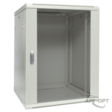 Изображения товара Шкаф настенный 19" TERACOM PRO 12U 600х600 мм дверь стеклянная с замком-ручкой серый | TRP-WLL-1266-40G | EKF