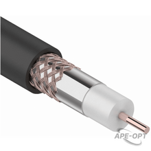 Изображения товара 01-2232 - Кабель REXANT RG-6U+Cu (75 Ом), Cu/Al/Cu (1,0/Al/48*0,12мм) 64%, (бухта 305м), черный (OUTDOOR)