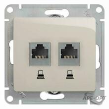 Изображения товара Glossa Молочный Розетка 2-ая компьютерная RJ45+RJ45, кат.5E | GSL000985KK | SE