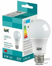 Изображения товара Лампа светодиодная Bulb A60 510lm 4000K E27 | LL-I-A60-6-230-40-E27 | IEK