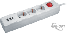 Изображения товара Удлинитель 61 455 NPE-USB01-03-180-ESC-3X1 с/з выкл.3 гн.1.8м USB2.1A |61455 |Navigator